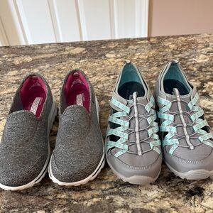 Skechers Gray and Teal Women's Sneakers